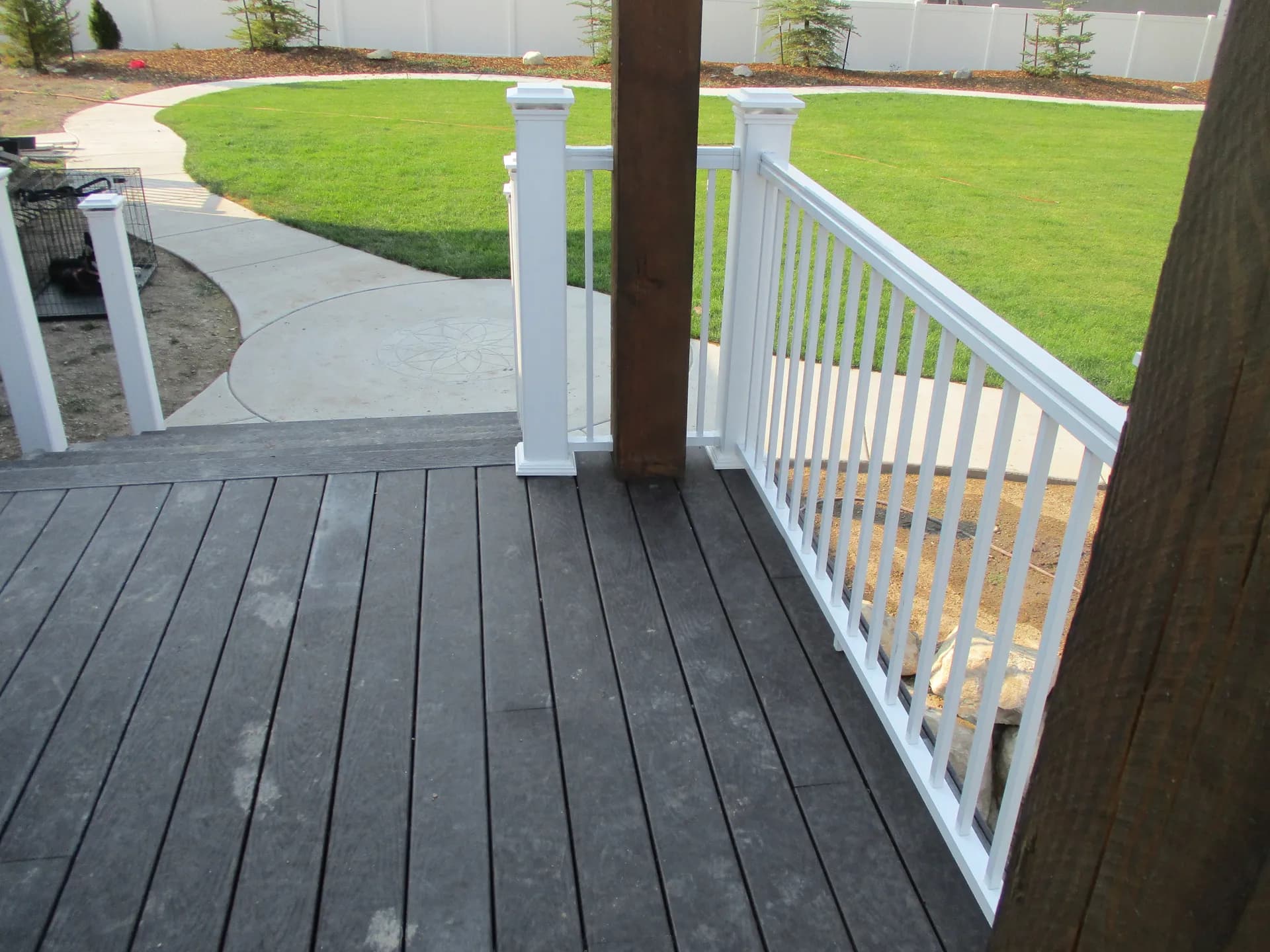 White vinyl railing system