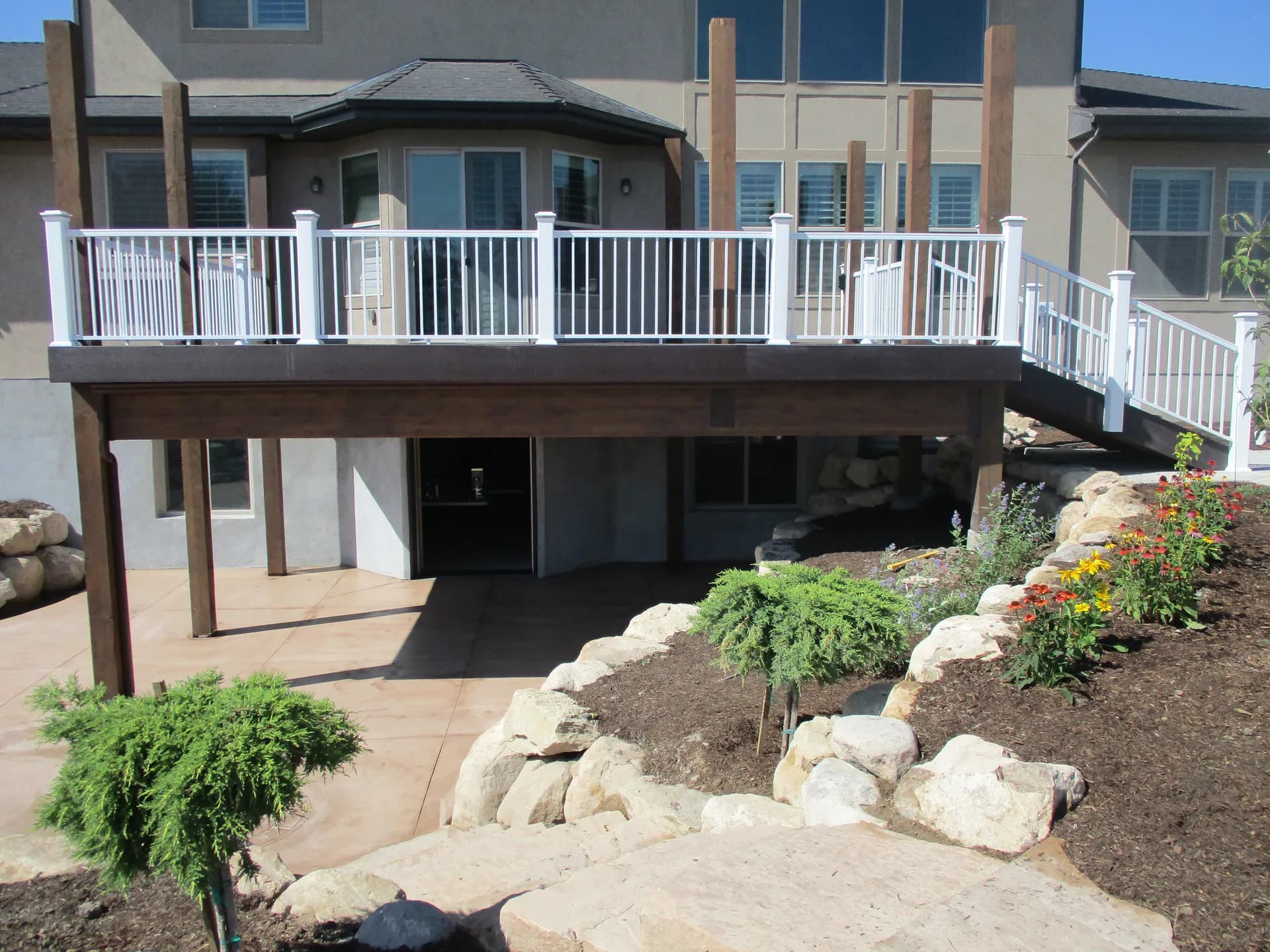 Finished elevated composite deck